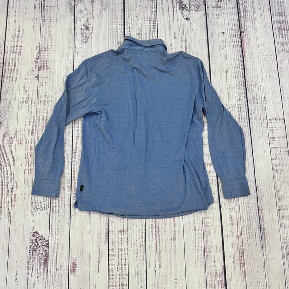 BOSS Hugo Boss Palermo 1/4 Blue Jersey Button Shirt M - Picture 2 of 7